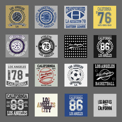 T-shirt graphic design Los Angeles set