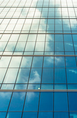 Blue sky reflection on the window