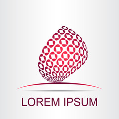 Logo stylized spherical surface with abstract shapes