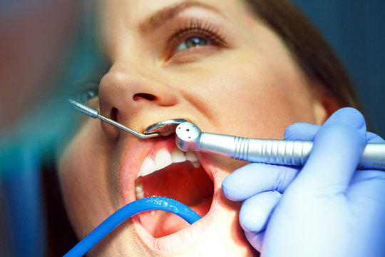 Woman getting a dental treatment