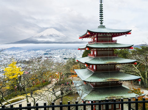 Chureito Pagoda and Mt.fuji
