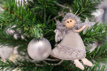 silver angel Christmas ornament