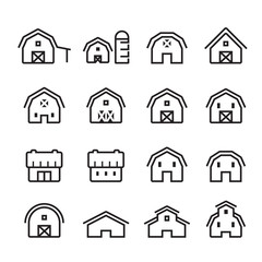 barn icon set