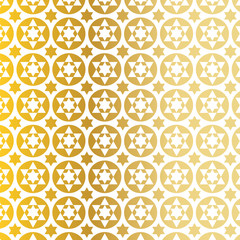 jewish star gold white background pattern