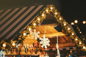 Christmas decorations and traditional winter houses