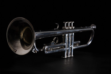 Fototapeta na wymiar Silver trumpet isolated