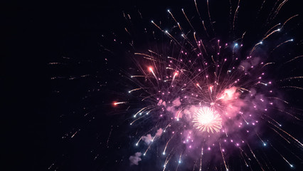 Beautiful fireworks during celebration