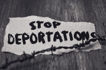 barbed wire and text stop deportations