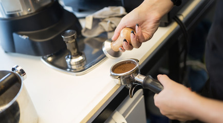 Espresso coffee made by machine