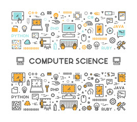 Vector line web concept for computer science