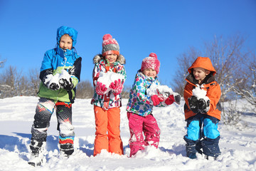 Kids in winter time
