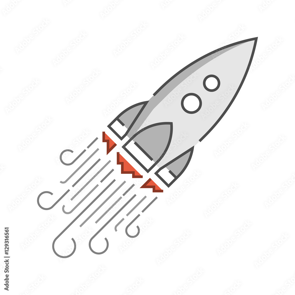 Canvas Prints vector line rocket icon. symbol start and growth