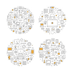 Line concept for computer science and hacker