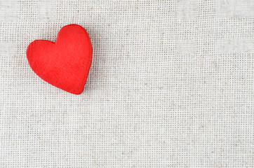 Heart on cloth background