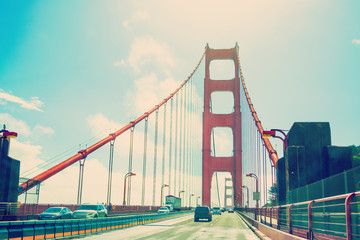 Driving southbound through Golden Gate bridge
