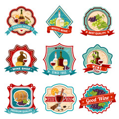 Wine Colorful Labels Set