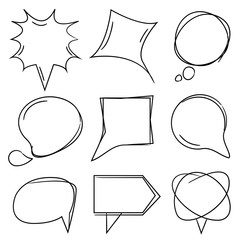 comic speech bubble set