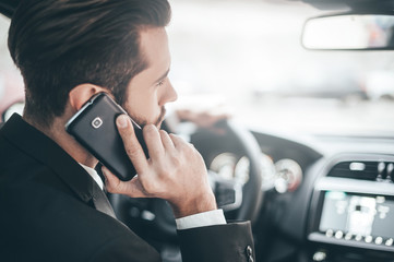On the phone.  