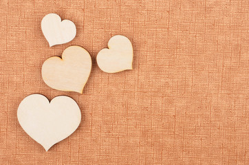 Heart on cardboard background