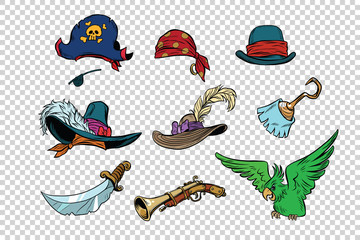 pirate set of knives and hats