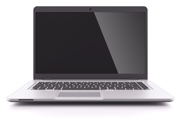 Fototapeta premium Modern laptop with black screen