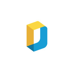 letter D colorful creative vector  , letter D technology, letter D concept isometric 