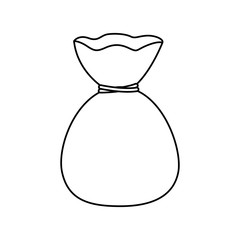 Money bag icon. Money financial item commerce market and buy theme. Isolated design. Vector illustration