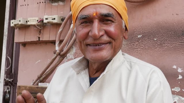 Portrait of Older Indian Man