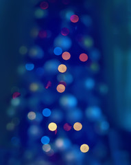 abstract blurred image. New Year, Christmas decorations, lights and silhouette . Christmas tree...