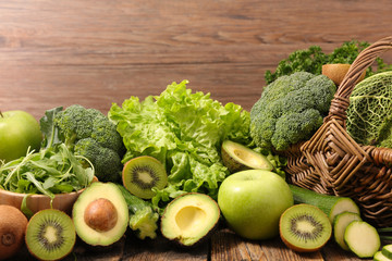 assorted green vegetable and fruit