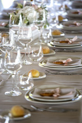 Table setting for a wedding reception