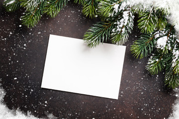 Christmas greeting card and fir tree