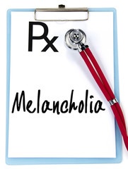 melancholia word write on prescription
