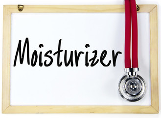 moisturizer word write on blackboard