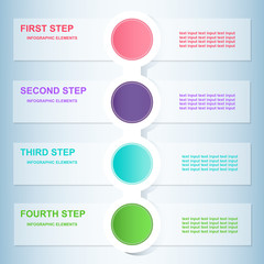 Vector infographic elements chart design 4 step template