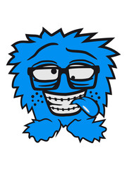 Nerd geek sly horny toothpile freak pickel hairy monster cuddly crazy funny comic cartoon zodka crazy cool face