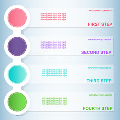 Vector infographic elements chart design 4 step template