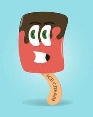 Illustration of the character of ice cream
