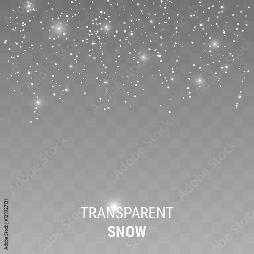 "Falling snow on a transparent background" Stock image and royalty-free