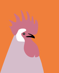 Drawn rooster Colorful rooster vector Rooster symbol of the new 2017 flat style with a copy space Design idea for postcard, poster or calendar Rooster vector © annagolant