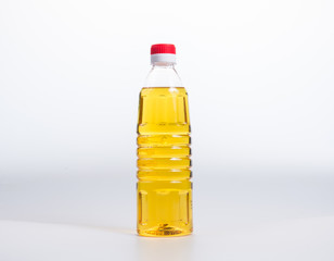 oil or oil in plastic bottle on the background.