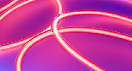 Glass tube circle neon lights