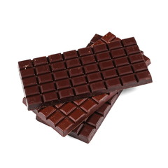 chocolate bars isolated on white background