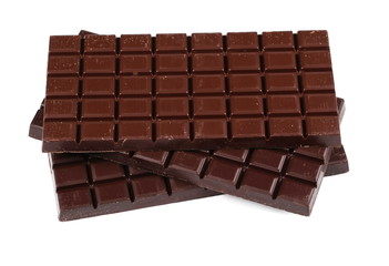 chocolate bars isolated on white background