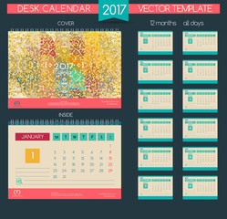 Calendar 2017. Vector Templates all months.