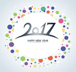 Colorful Happy New Year 2017 text design vector 