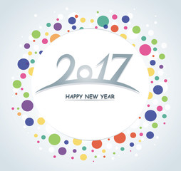 Colorful Happy New Year 2017 text design vector 