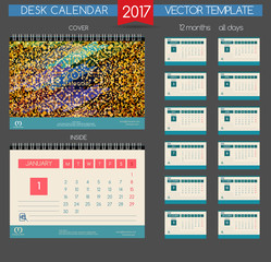 Calendar 2017. Vector Templates all months.