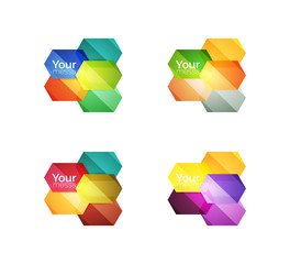 Set of vector shiny blank boxes for your content