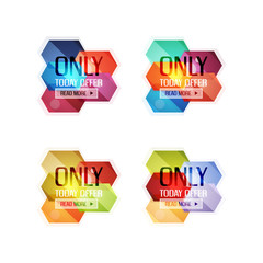 Vector abstract geometric sale labels